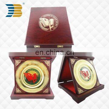 High Quality Promotional Metal Plate With Wood Box Custom Logo Souvenir Plate photo-4