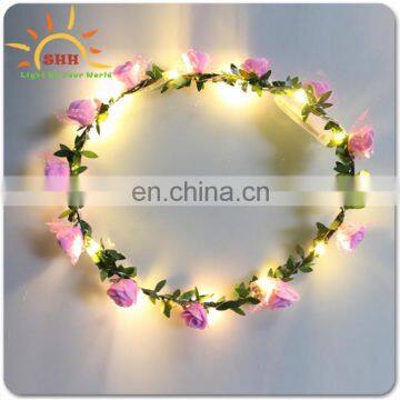 2017SHH light up led flower crown garland wreath headband for wedding reviews