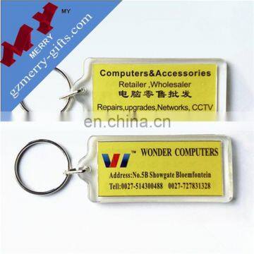 China supplier blank keychain / printed acrylic keychain wholesale