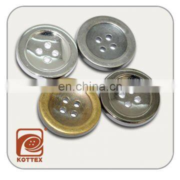 Normal 4 Holes ABS Plastic Silver/Brass/Gold Plating Color Button Has Small Rim For Garment Coat, Sweater