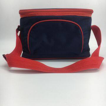 6 Can Cooler Bag for Food Insulated Lunch Bag Red With Adjustable Strap