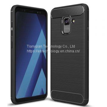 For Samsung Galaxy A8 2018 Case - Shockproof Carbon Fiber Soft TPU Hybrid Cover photo-5