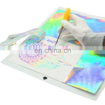 Custom Size Easy Weed Flock Hologram Heat Transfer Vinyl Film photo-6