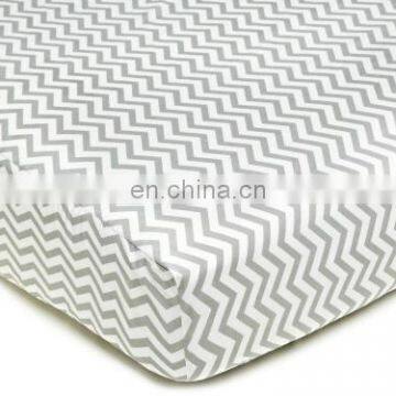 Waterproof 100% Cotton Chevron Changing Pad Cover