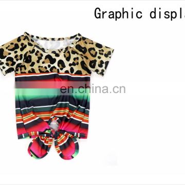 Leopard Print Newborn Girls Fashionable Soft Baby T-shirt Regular Summer Sleeve Infant Top Design