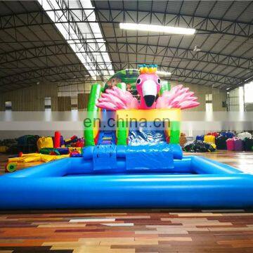 Professional Supplier Inflatable Flamingo Water Slide With Pool Inflatable Water Play Equipment For Water Park photo-2