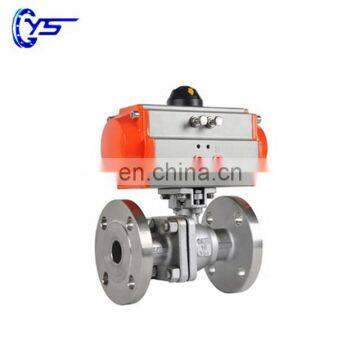 pneumatic stainless steel flange port segment ball valve