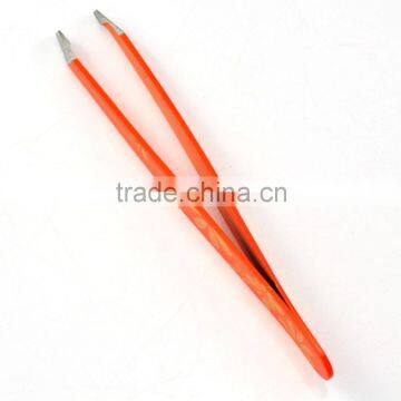 Chinese style steel tweezers with high quality and slanted tip tweezers