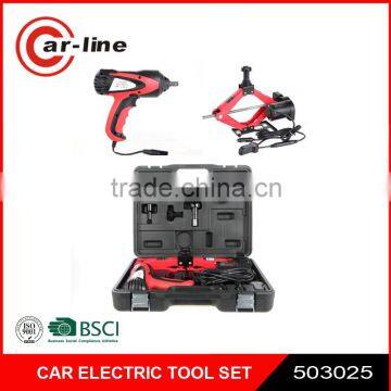 DC 12V car impact wrench & electric jack set for car and SUV and others