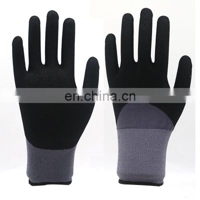 HY 15 Flexible Nylon Gloves With 3/4 coated NBR Nitrile Spandex Gloves Hand Job Mittens