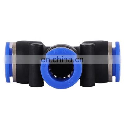 PE 6mm Tee T Shape 3-Way Tube Pneumatic Connector Quick Connect Plastic Joints Air Hose Fittings