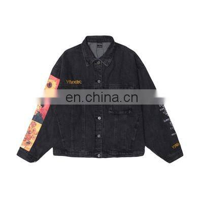 Spring And Autumn 2021 New Men's Plus-size Jackets For Fall Custom Print Denim Jacket