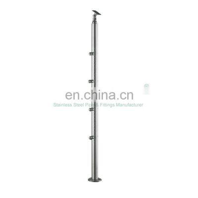 A054 Balcony Tube Baluster Handrail Outside Stainless Steel Pipe Rod Holder Railing Design