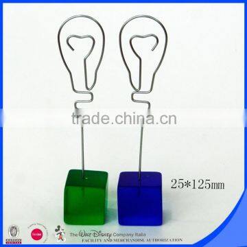 Colorful square base bulb wire memo clip