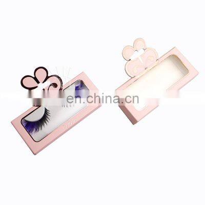 Best wholesale cardboard made empty cosmetic box with plastic tray best for eyelash show case