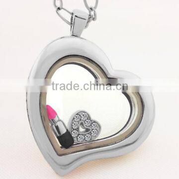 Jewelry Supplies Lockets Heart Shape Alloy Plain Jewelry Floating Lockets photo-1