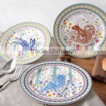 ceramic plates dishes with animal decal