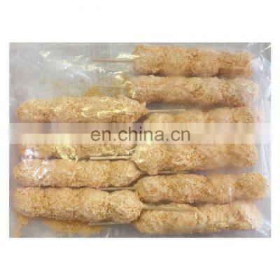 Good taste breaded snack frozen quail egg skewer