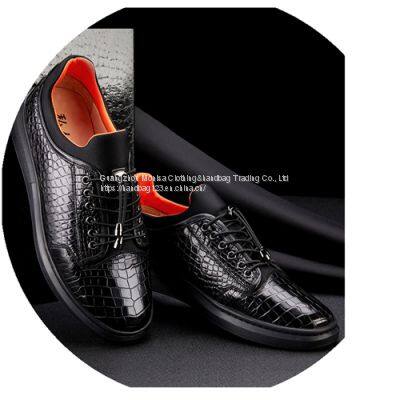 Crocodile Leather Shoes Men's Genuine Leather High-End Business Casual Men's Formal Wear Korean Casual Trend Breathable Leather Shoes