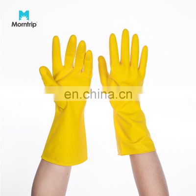 China Manufacturer Flock Lined or Unlined Household Cleaning Rubber Gloves for Dish Washing