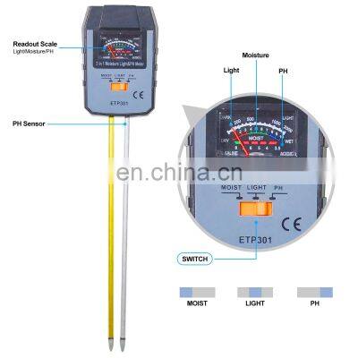 Allosun 3 in 1 Soil Test for PH & Moisture Light Meter Plant Tester Photometer Garden Tools Outdoor Gardening Tools photo-4