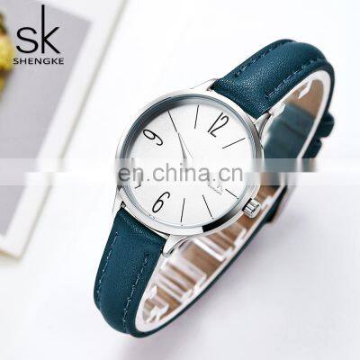 SHENGKE New Fashion Simple Style Temperature Noble Blue Women Watch Men Women Quartz Wristwatches Dropshipping