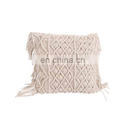 Hot Selling Macrame Boho Knitted Pillow Cover, Handmade Bohemian Cotton Decorative Cushion Cover Vietnam Supplier photo-4