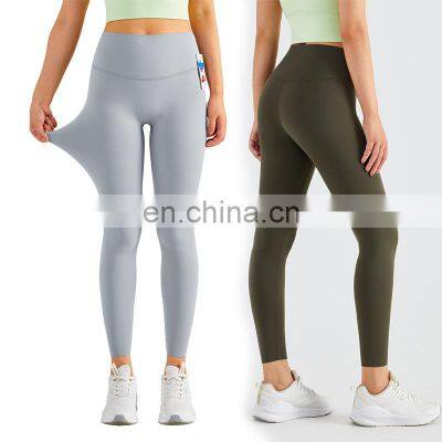 OEM One Size High Waist Peach Hip Gym Yoga Tight Pants Custom Crotchless Women Workout Fitness Active Sports Wear Leggings