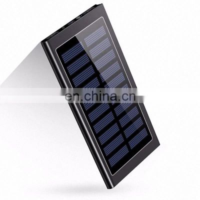 Factory low cost Ultra thin portable mobile slim power bank 10000mah solar battery charger