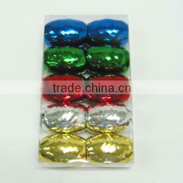 2014 HOT SALE ! Blue+golden+green+red+white Crimped Poly Curly Ribbon, Curly Ribbon Egg, PP Ribbon Cops