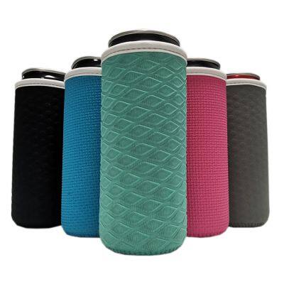 Embossed Patten 16oz Reusable Neoprene Insulated Can Coozies Cup Holder Sleeve for Beer Coffee Beverage Tin