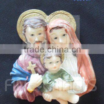 Polyresin 3D Holy family figurine refrigerator magnets