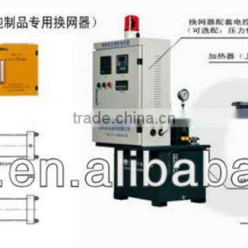 Screen changer for plastic sheet extruding machine