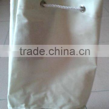 waterproof white clear PVC coating cotton fabric with polyester cord for closing backpack