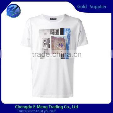 Plain Mens White Tshirt With Picture Printed in Front