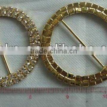 RHINESTONE BUCKLES SLIDER/METAL BASE, HLWJ GOLD COLOR