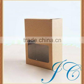 ECO Custom made kraft paper gift box with open window for giveaway