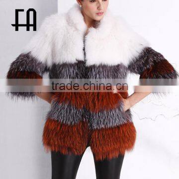 Factory direct wholesale fox fur knitted jacket knitted fox fur winter coat