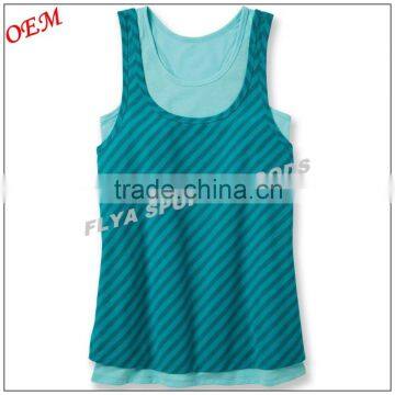 Ladies Fashion Stripes Tank/Cheap Custom Tank Tops For Women