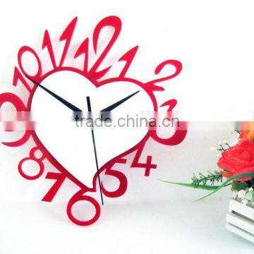 ACC2011 heart shape DIY acrylic clock for decoration