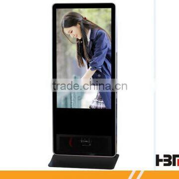 lobby standing LCD AD signage with automatic shoe polishing machine