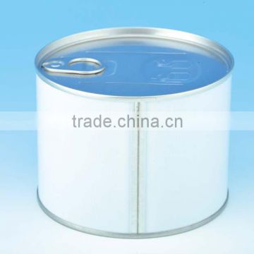 White Round Metal 2oz Tin Can With Plastic Lid