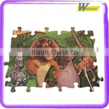 Fashionable Cartoon Africa Lion and Boy ElephantGiraffe Girl Hippo Lion Panda Running 48 PCS Jigsaw Puzzle photo-5