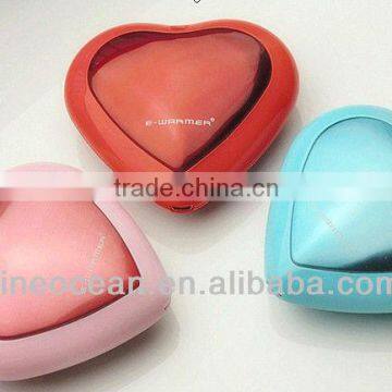 Heart Shape Electronic Hand Warmer Power Bank 3000mAh Red Pink Blue