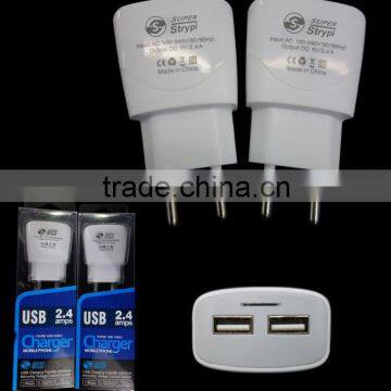 NEW 2.4A Fast mobile phone charger dual usb charger