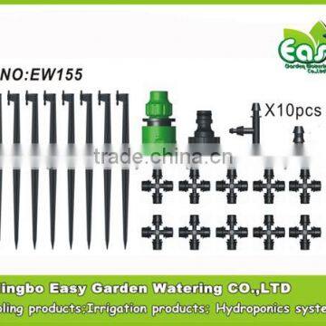 Four way mister+Anti drip valve. stake mist system for small greenhouse .Garden sprinkler. Sprinkler Micro irrigation kits.