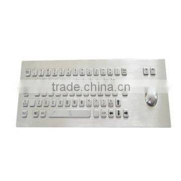 Mechanical Kiosk Stainless Steel Metal Keyboard With Trackball