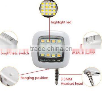 Fos Ios and Android Universal Mini 16 LED Camera Flash Selfie Fill Light Selfie Night Photo