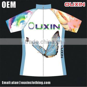 Low MOQ woman and man yellow cycling jersey