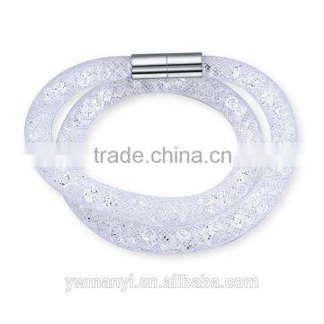 2016 Newest Jewelry Multi Layer Colorful Mesh Rhinestone Stardust Magnetic Bracelet Double Wrap A0002 photo-3